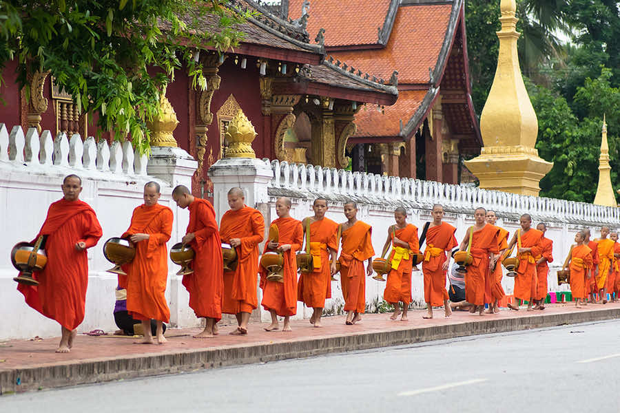 Alms giving ceremony in Luang Prabang