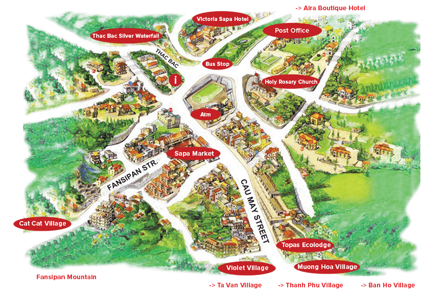 Sapa Vietnam Travel Map